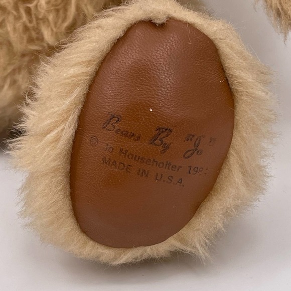 Jo Householter 13" Tan 5 Way Jointed Bear Made in the USA Vintage 1984 NO NOSE - Picture 2 of 12